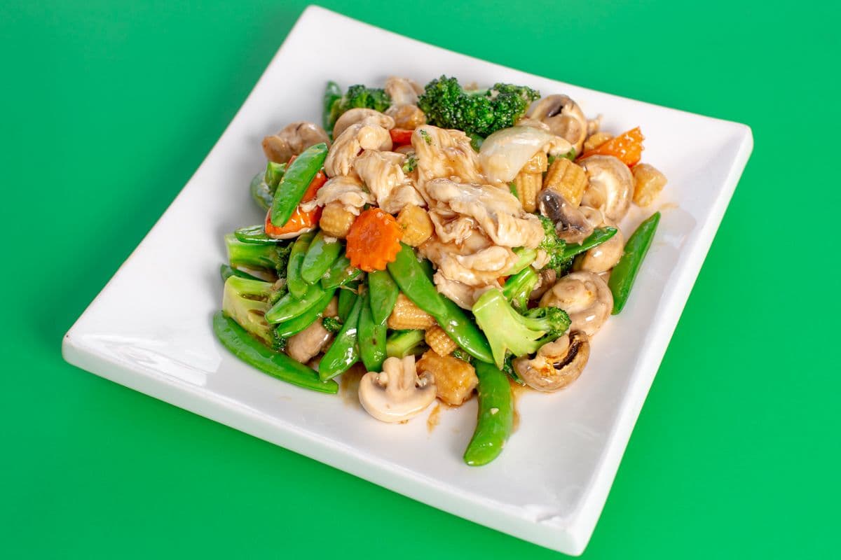 55. Sliced Chicken with Four Kinds of Vegetables in Oyster Sauce 蠔油四蔬雞鸡片