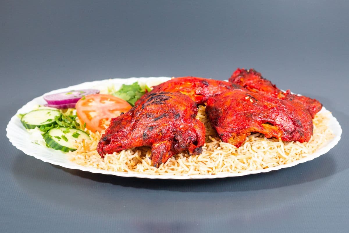 Half Chicken with Rice and Salad