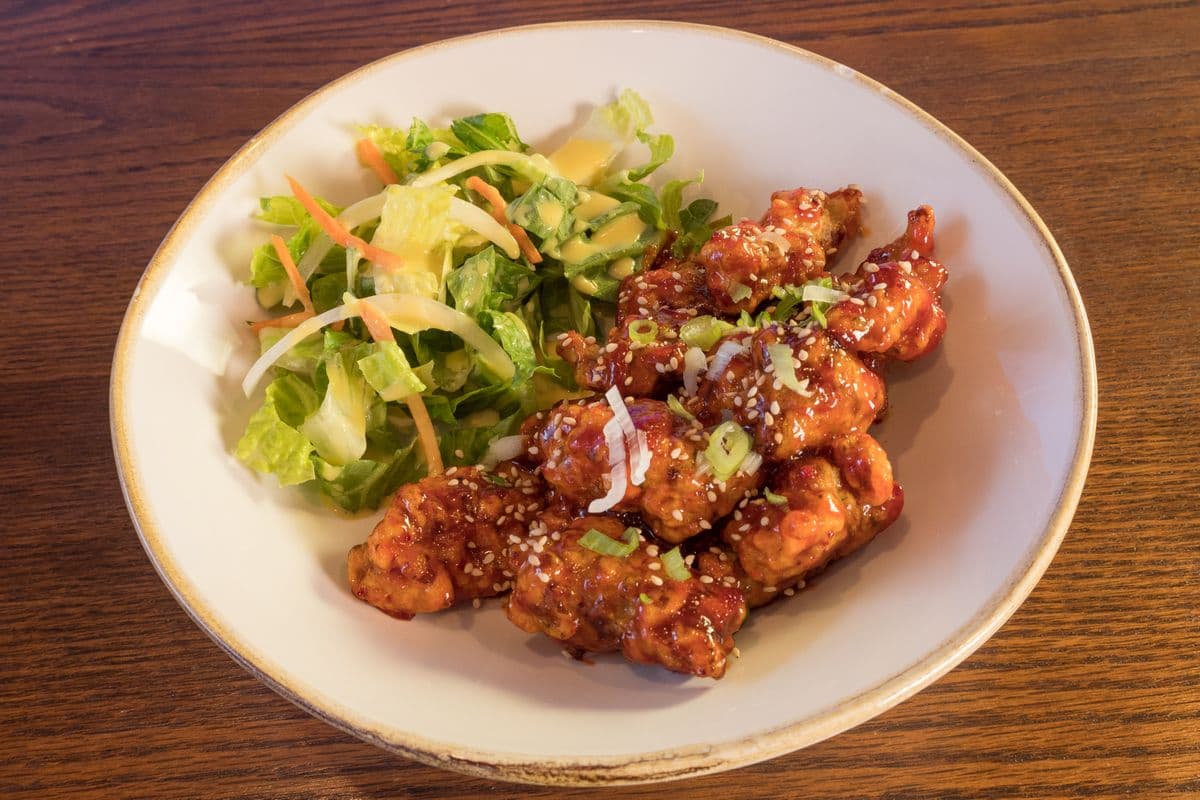 Sweet and Spicy Fried Chicken Salad