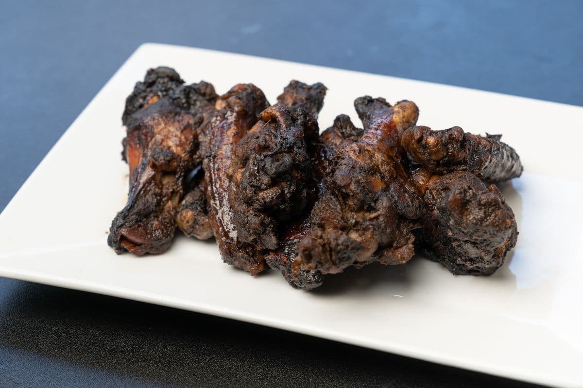 Oven-Baked Jerk Chicken Wings + Fries