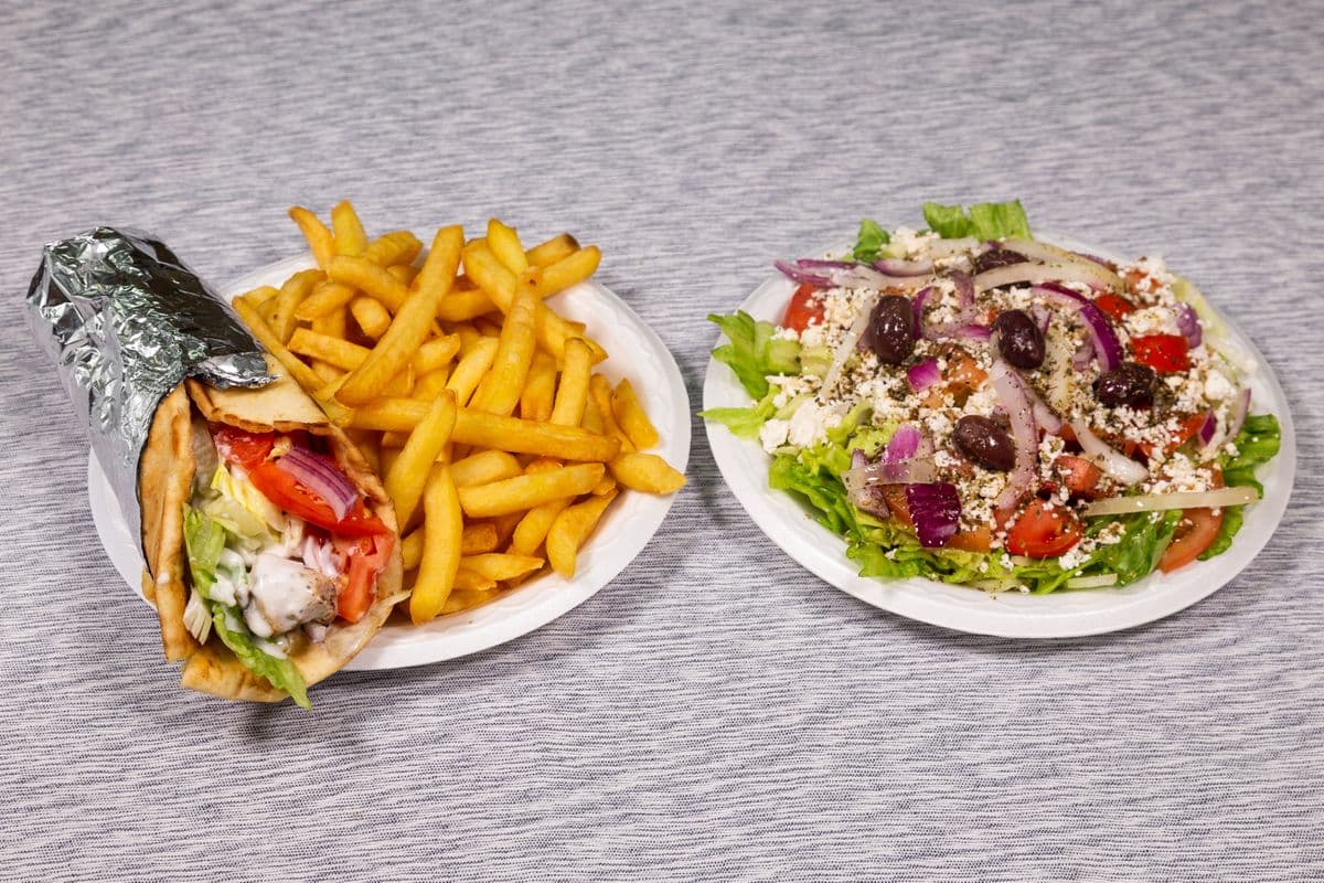 Souvlaki On A Pita Dinner