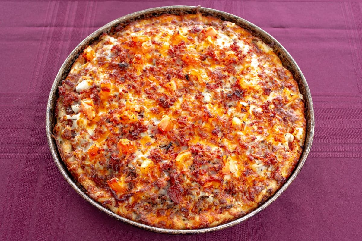 14" Bacon Double Cheese Pizza