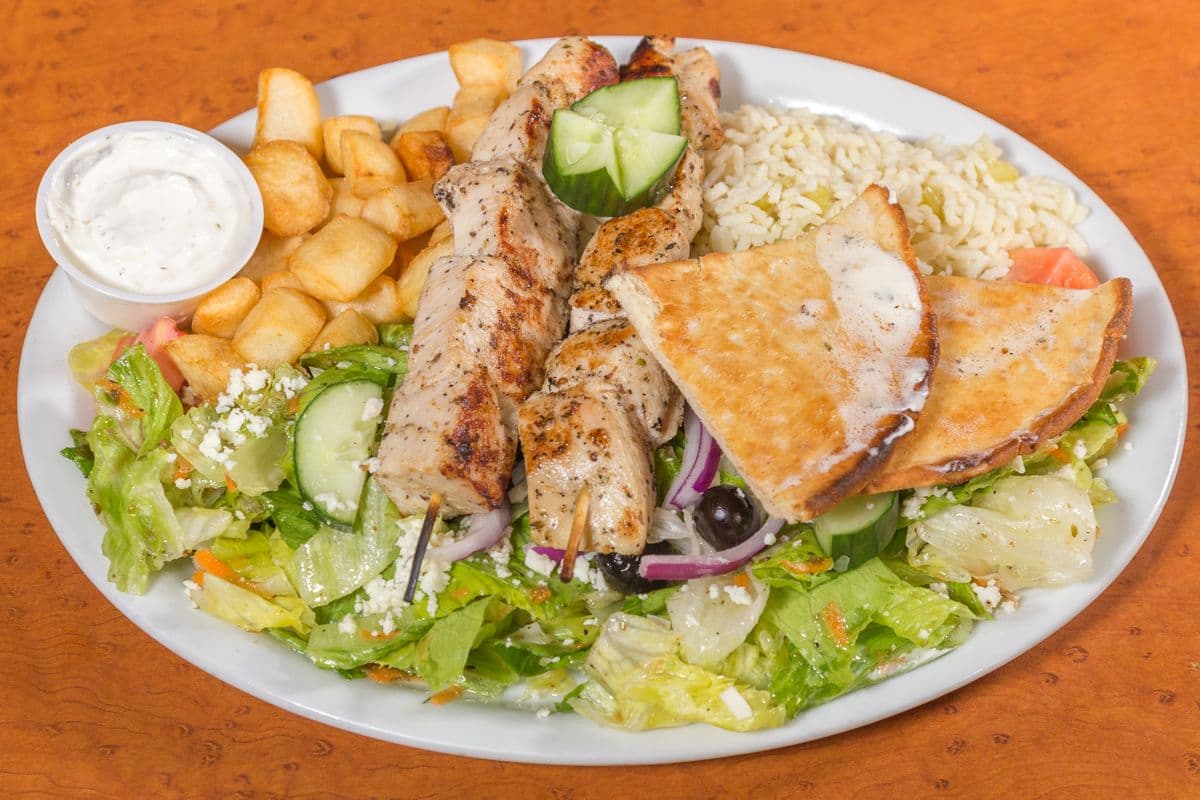 Chicken Souvlaki Platter