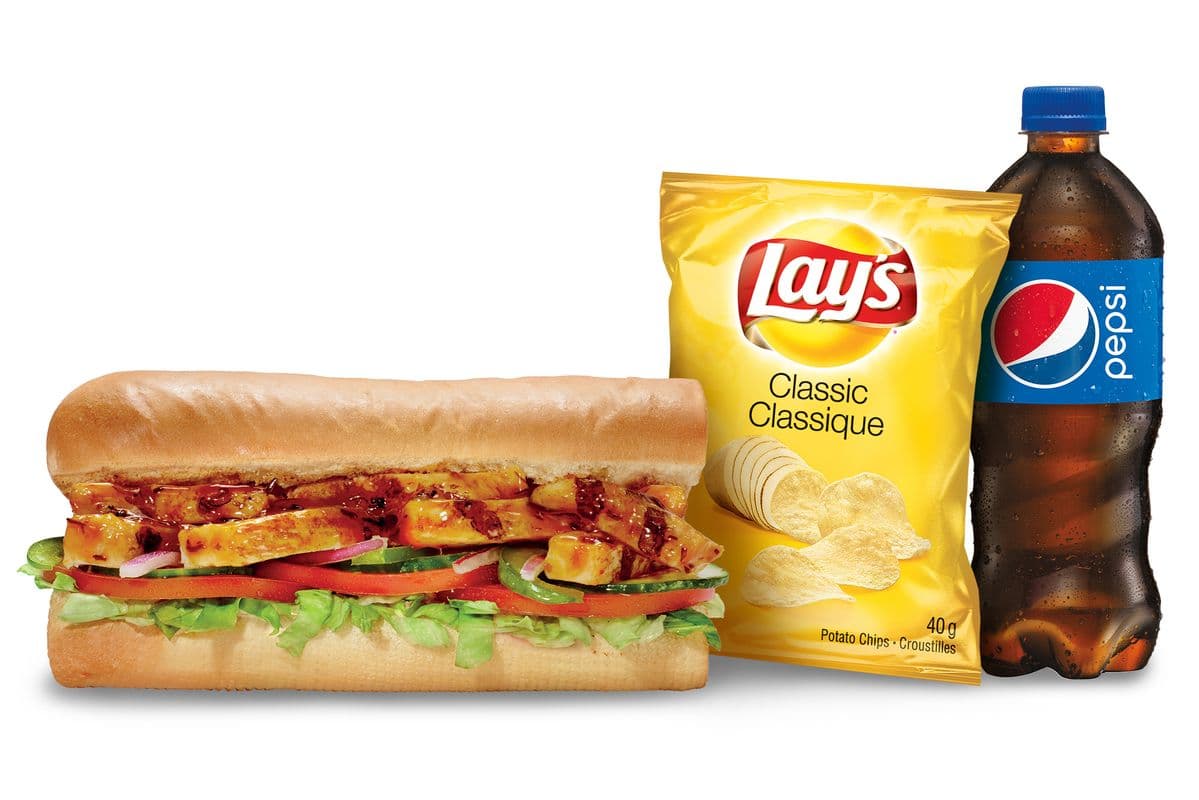 Combo poulet teriyaki aux oignons doux 6" / 6" Sweet Onion Chicken Teriyaki Sub Combo (480-1030 Cals)