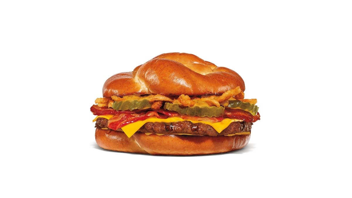 Hamburger bacon bretzel