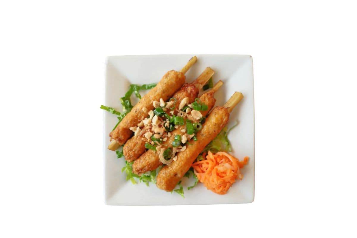 6. Minced Shrimp Wrapped in Sugar Cane (4 pcs) - Chao Tom