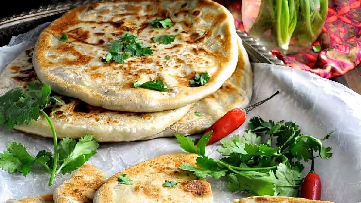 Masala Potatoes Stuffed Naan- Raita- Pickle