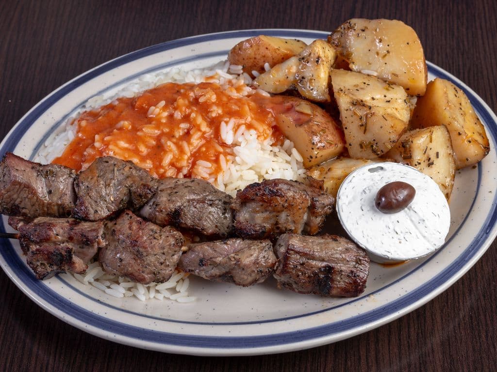 Lamb Souvlaki Platter