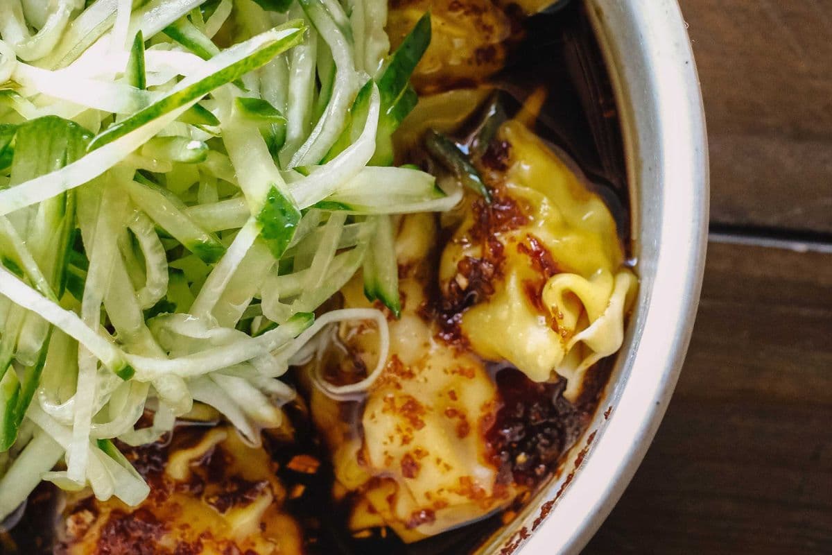 Pork and corn wonton with black vinegar ginger sauce|20pcs