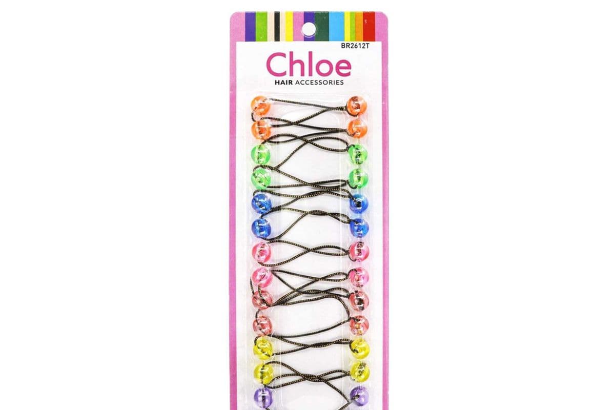 Transparent CHLOE 12mm Twin Beads Ponytailers (14pcs)