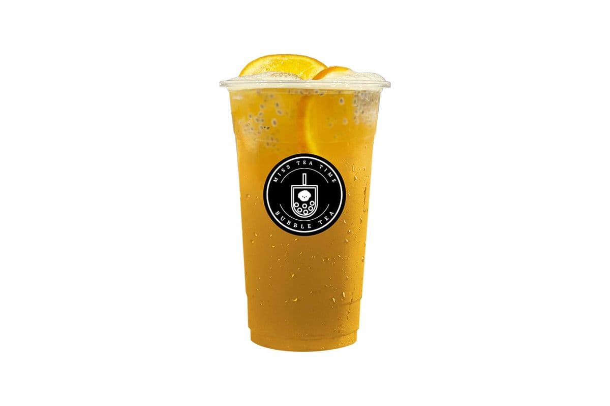 Passion Fruit Green Tea with Basil Seeds