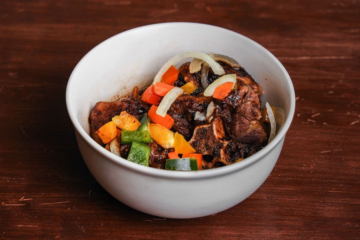 Oxtail (Beef Stew) Rice and Beans Bowl