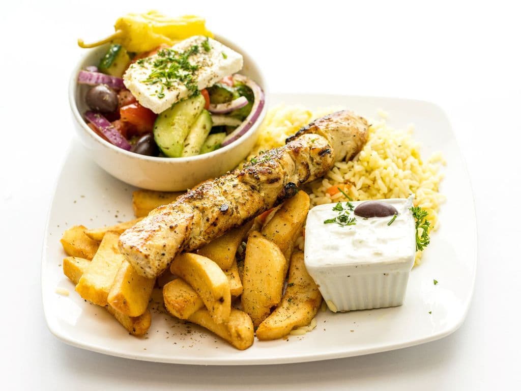 Assiette Souvlaki au Poulet / Chicken Souvlaki Plate