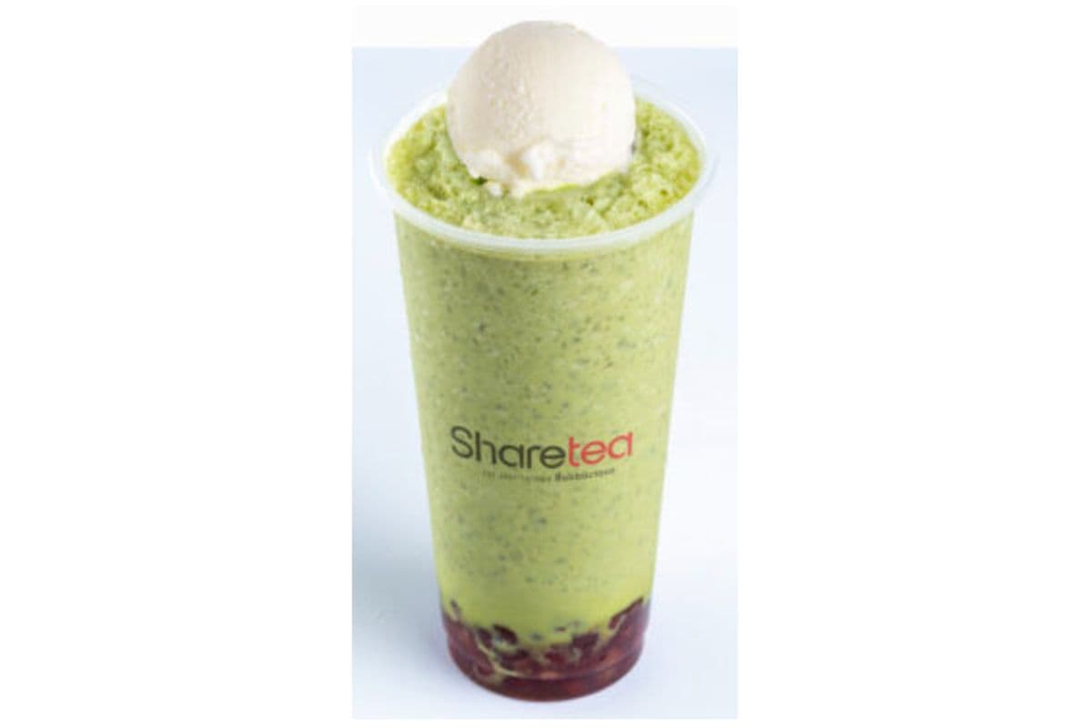 Matcha Ice Blended with Red Bean