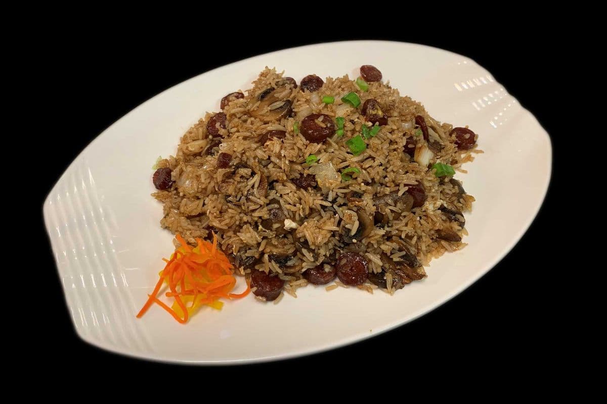 70. Fried Rice with Chinese Sausage and Mushrooms