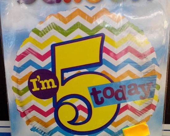 18" Round Foil Balloon (5th Birthday)