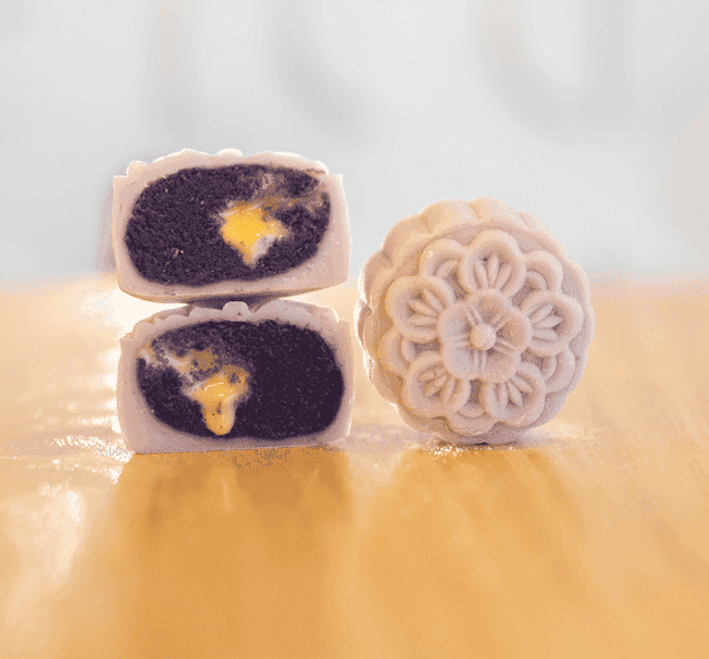 Ube Egg Yolk Snow Skin Mooncake