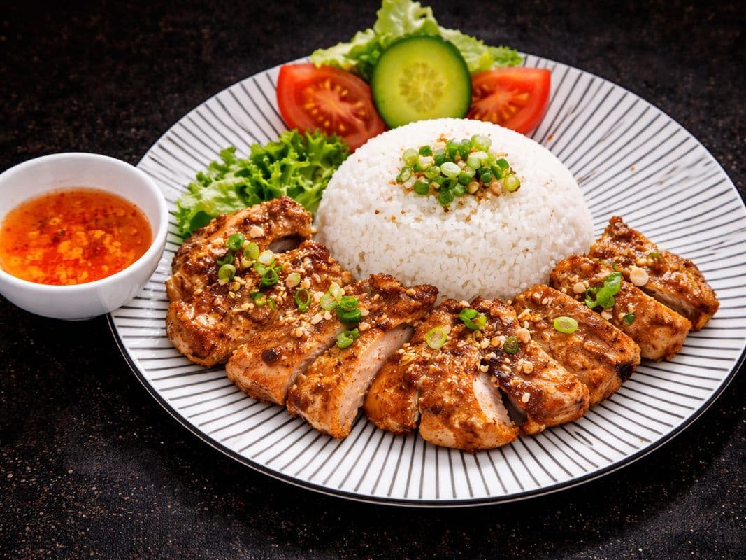 43. Grilled Lemongrass Chicken on Rice (Halal)