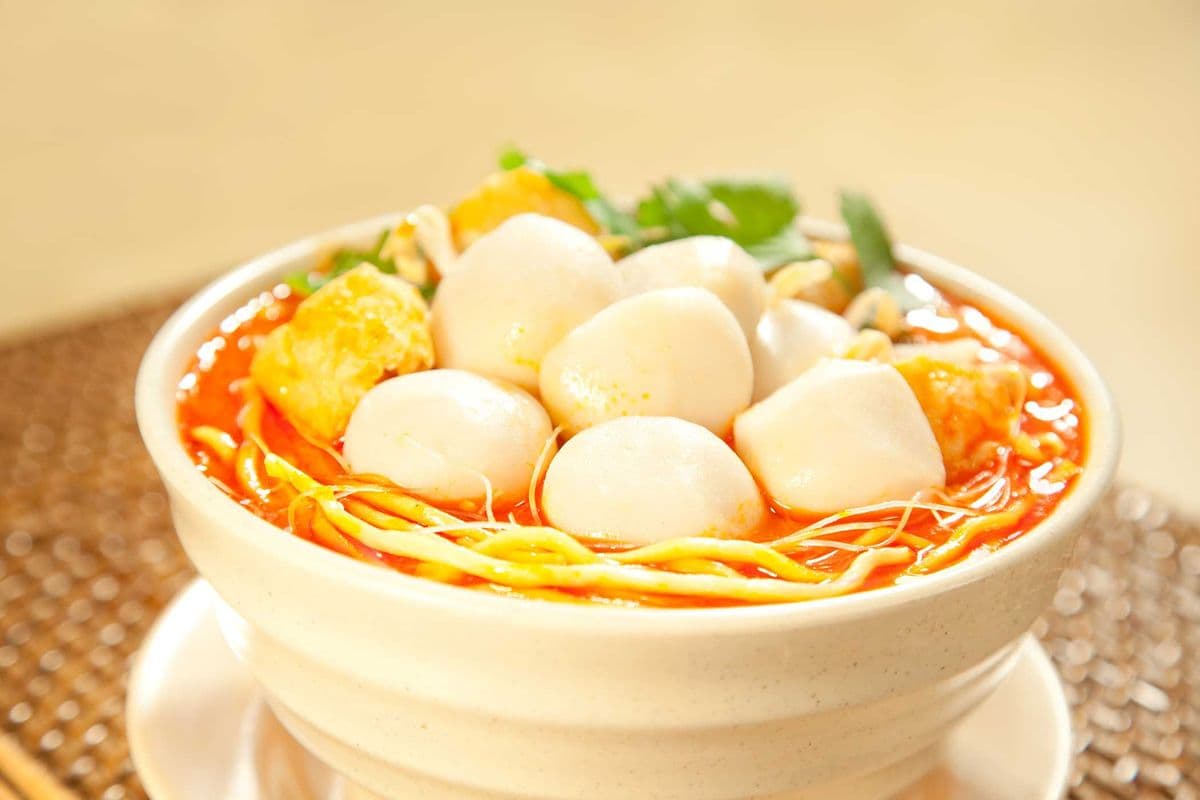 Fishball Laksa Noodle Soup