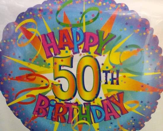 18" Round Foil Balloon (50th Birthday)