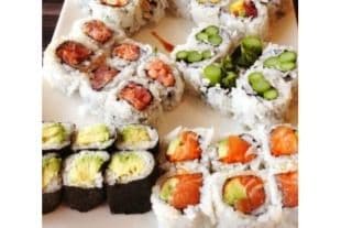 3. Sushi Roll Set (2 Rolls with Soup and Salad)