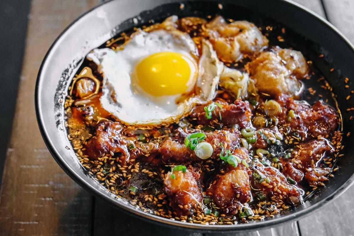 Spicy Crispy Pork Udon Soup