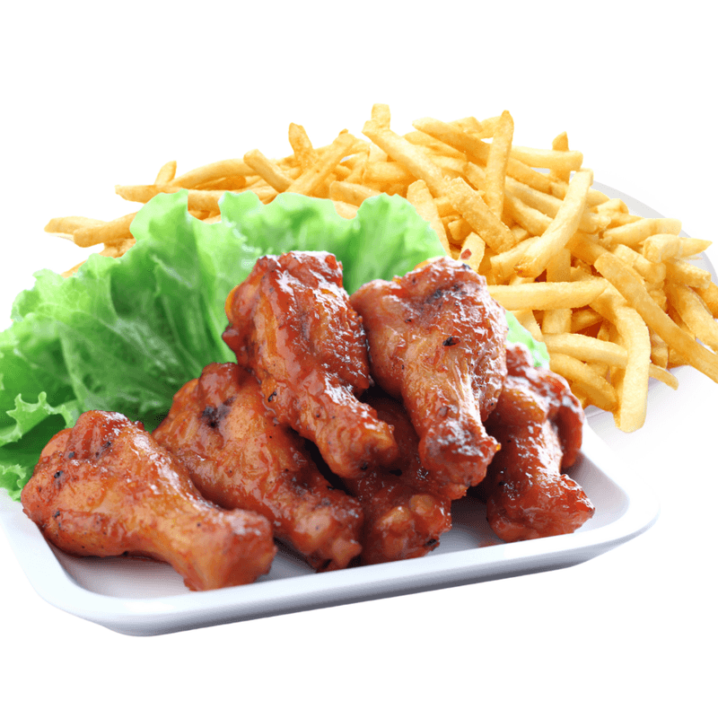 Ailes de poulet avec frites 6mcx / Chicken Wings with Fries 6pcs
