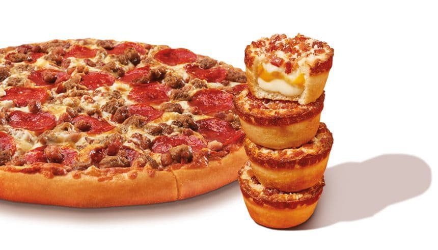 3 Meat Treat Pizza with Bacon & Cheese Crazy Puffs Bundle
