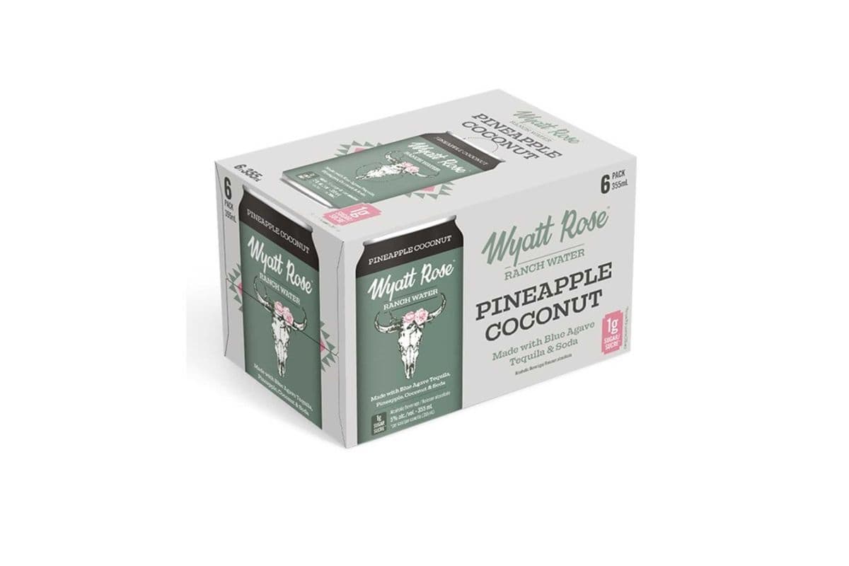 Wyatt Rose Ranch Water Pineapple Coconut (6 Cans) (1 x 6x355ML)