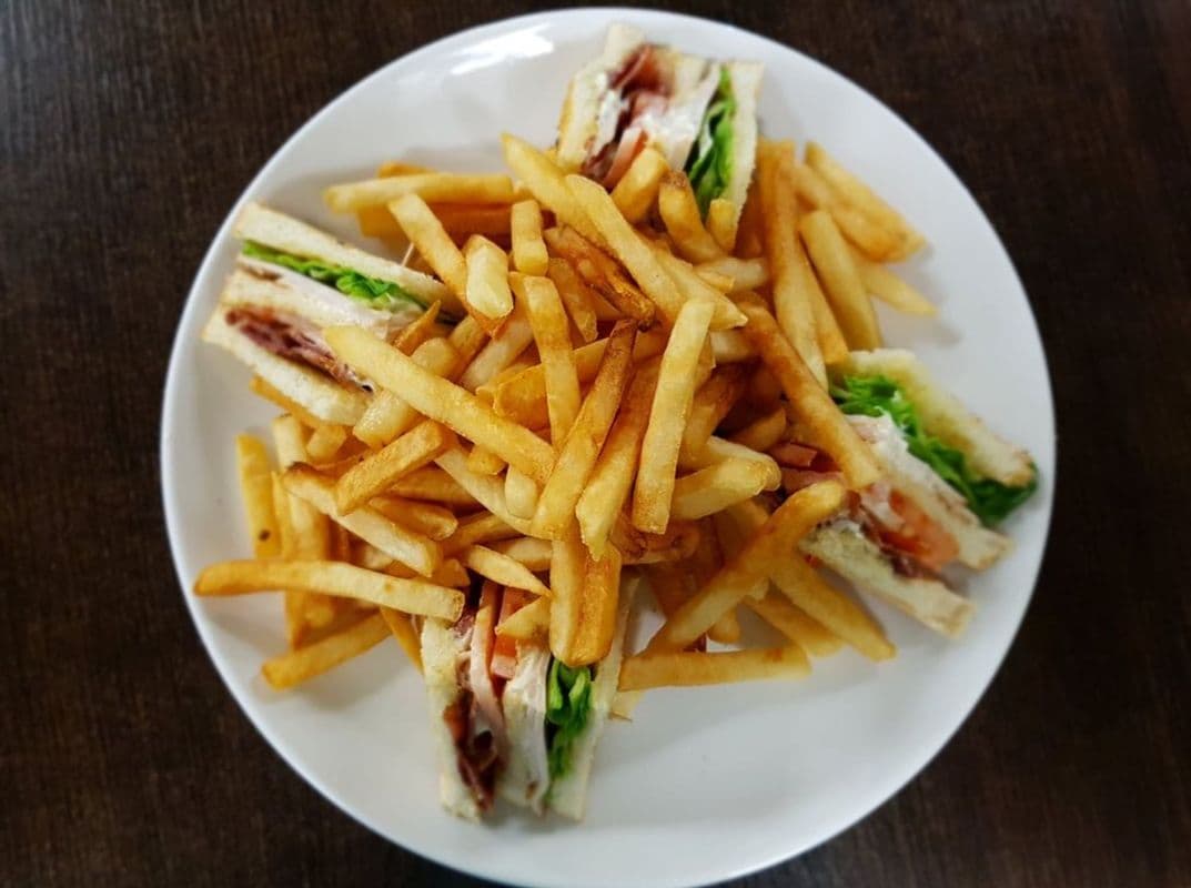 S5. Clubhouse Sandwich and French Fries