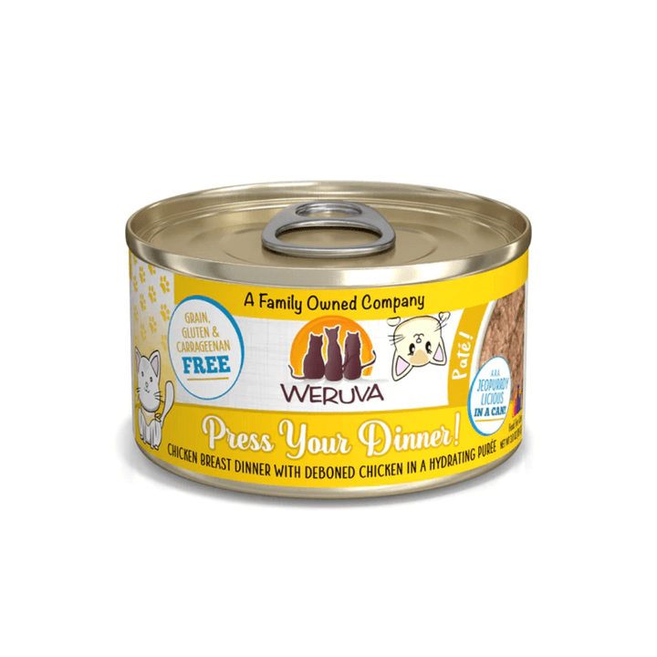 Weruva Wet Cat Food - Paté Press Your Dinner! Chicken Breast Dinner w/ Chicken in Hydrating Purée Canned (3 oz)