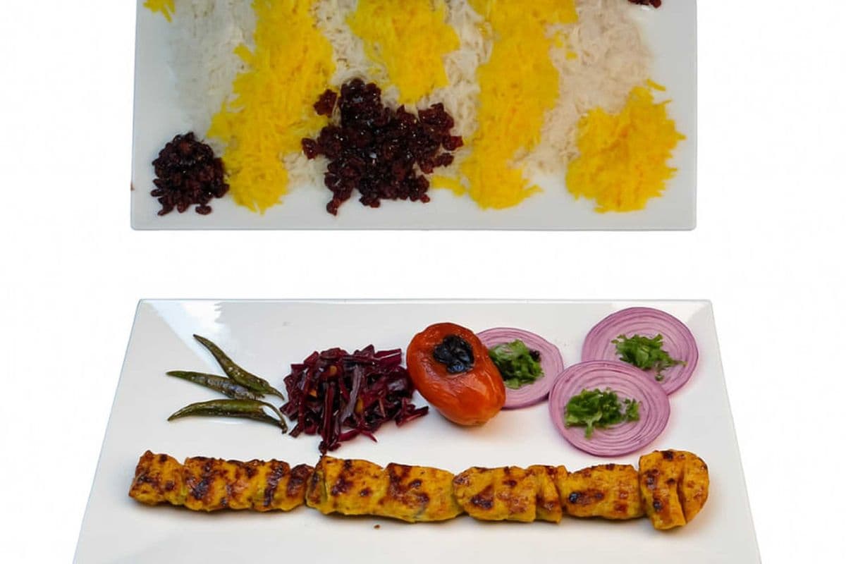 persian grilled chicken leg with rice