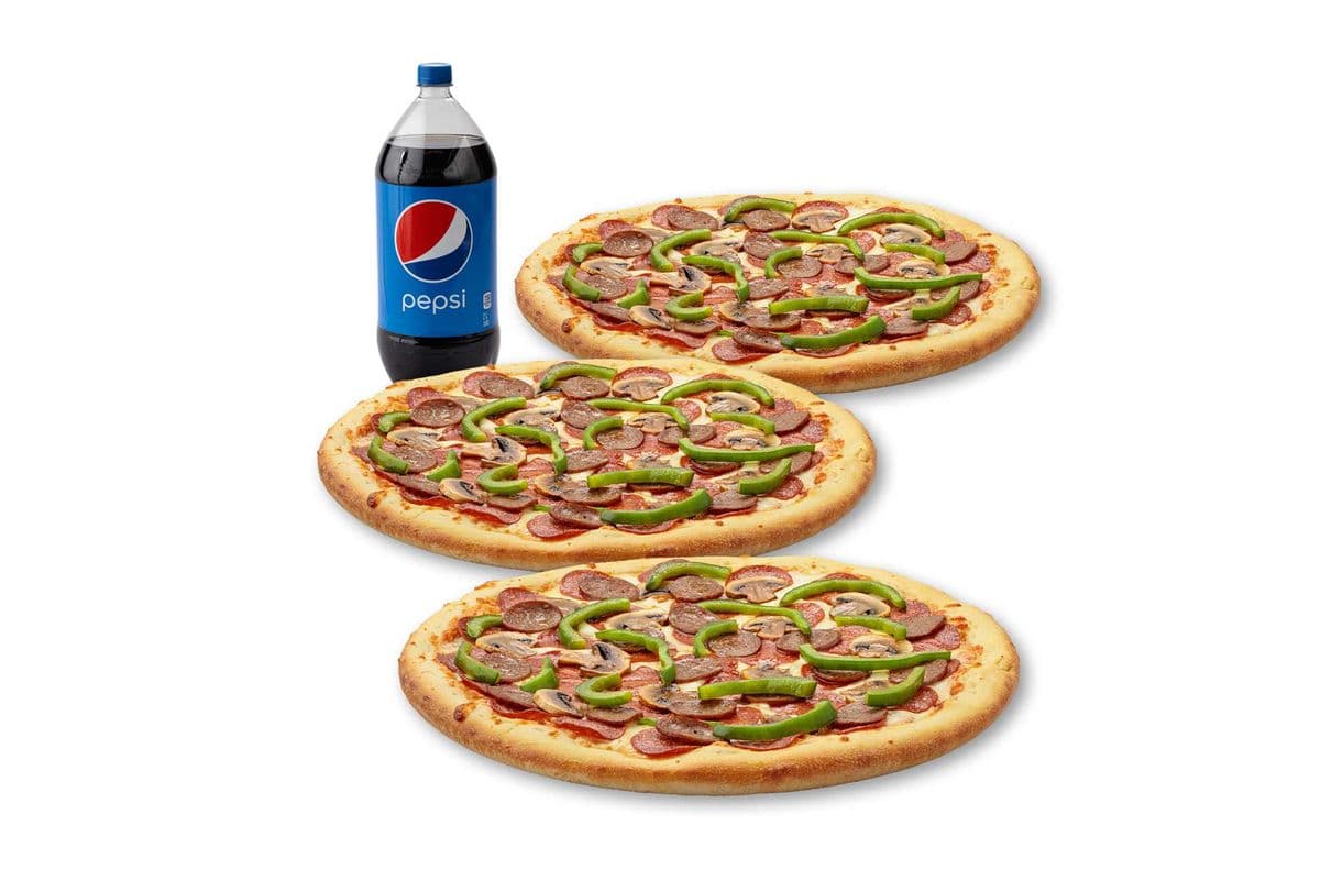 Spécial 3 Pizzas Moyennes - Spécial Double Pizza / Medium 3 Pizza Special - Double Pizza Special