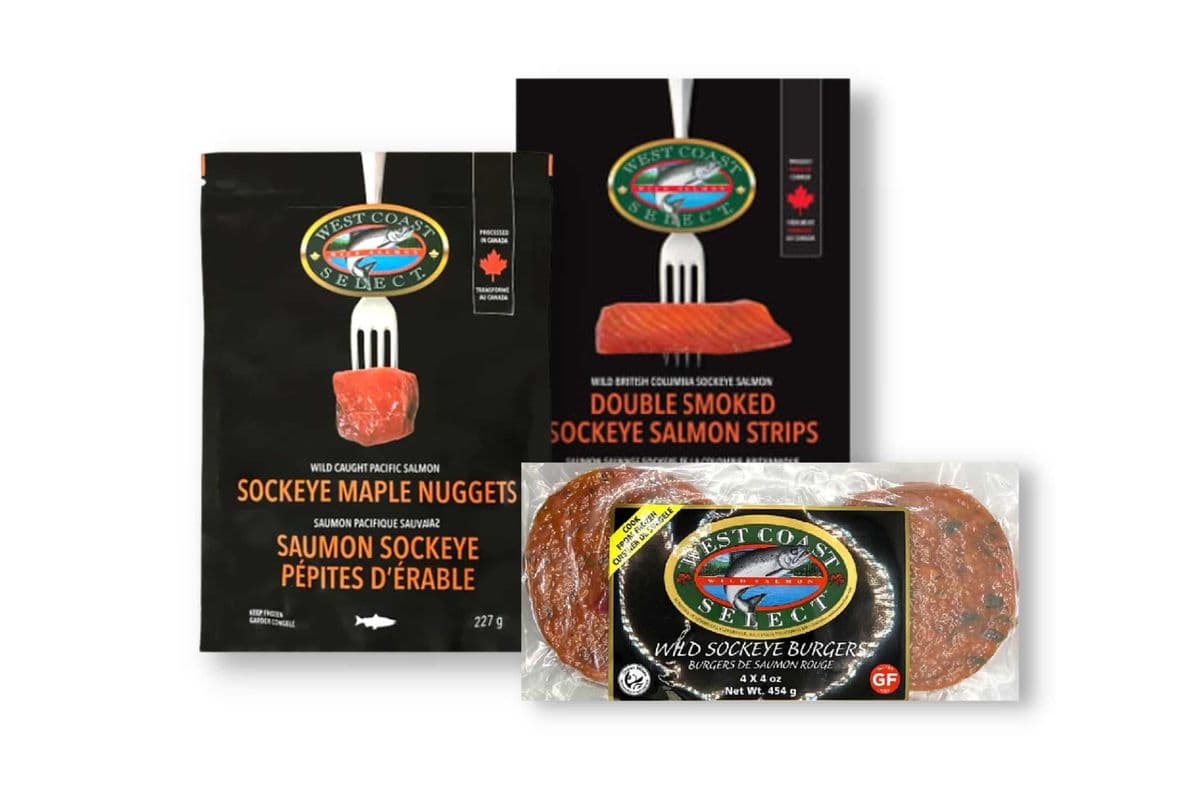 West Coast Select Salmon Snacks & Burgers