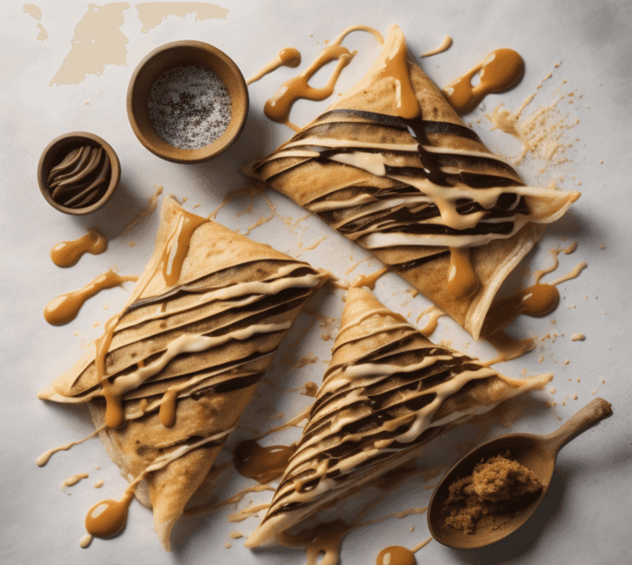 Dark Chocolate Peanut Butter Crepe (V)