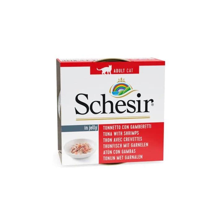 Schesir Wet Cat Food - Tuna with Shrimps in Jelly Canned (85 g)