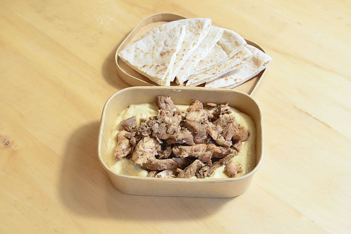 Hummus Velouté with Chicken Shawarma