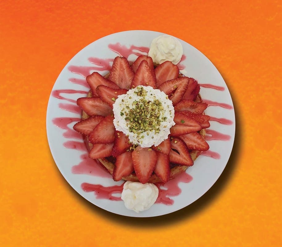 Strawberry Ashta Waffle