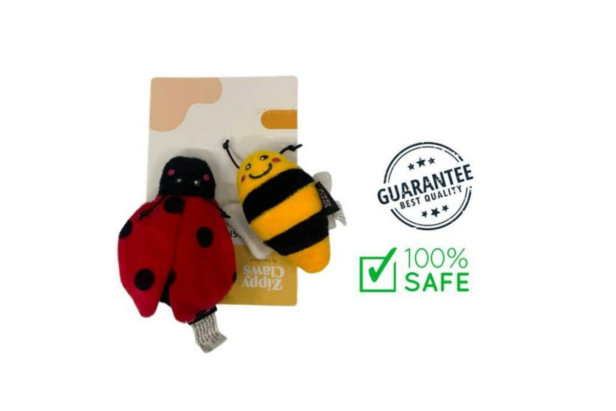 ZippyClaws Ladybug and Bee Cat Toy (2 Pack)