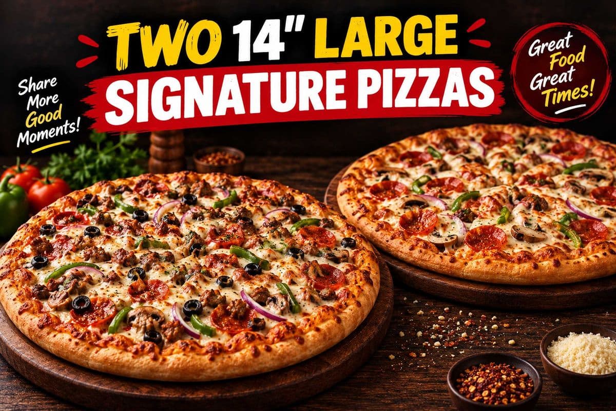 TWO 14" LARGE SIGNATURE PIZZAS DEAL