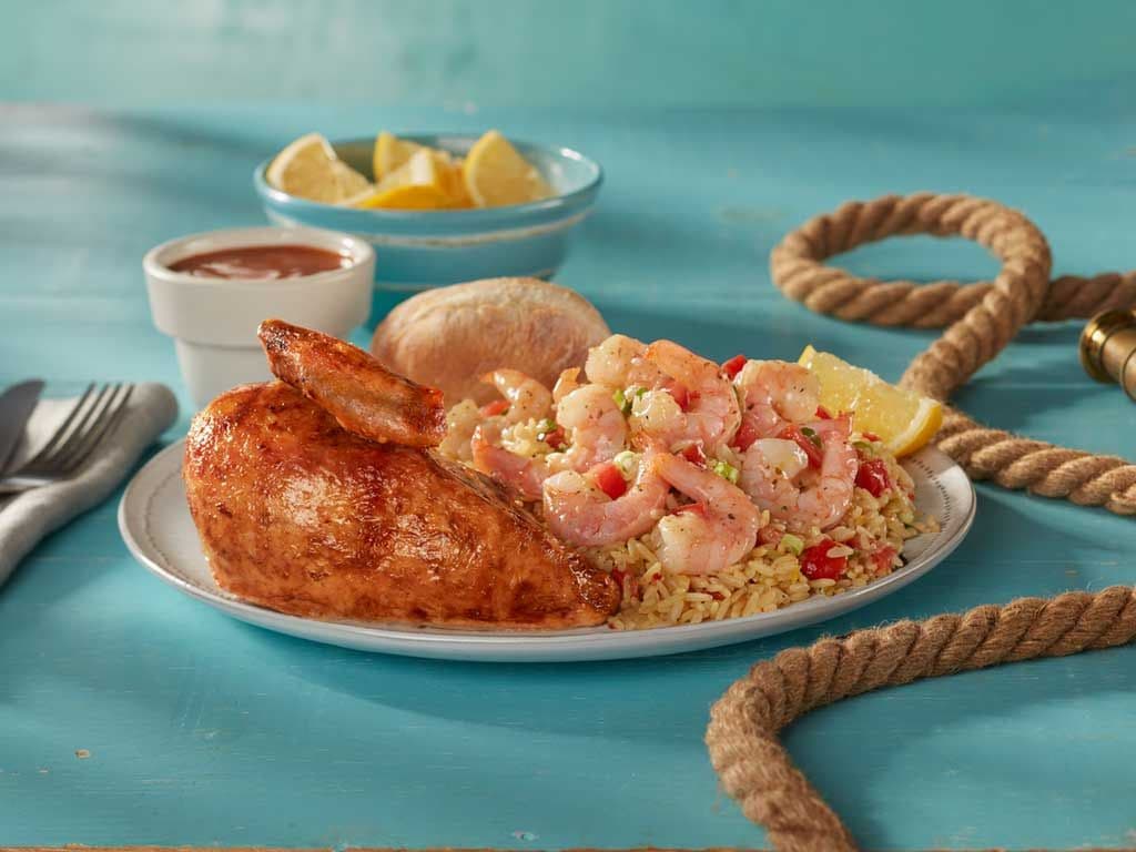Quarter Chicken White & Garlic Shrimp