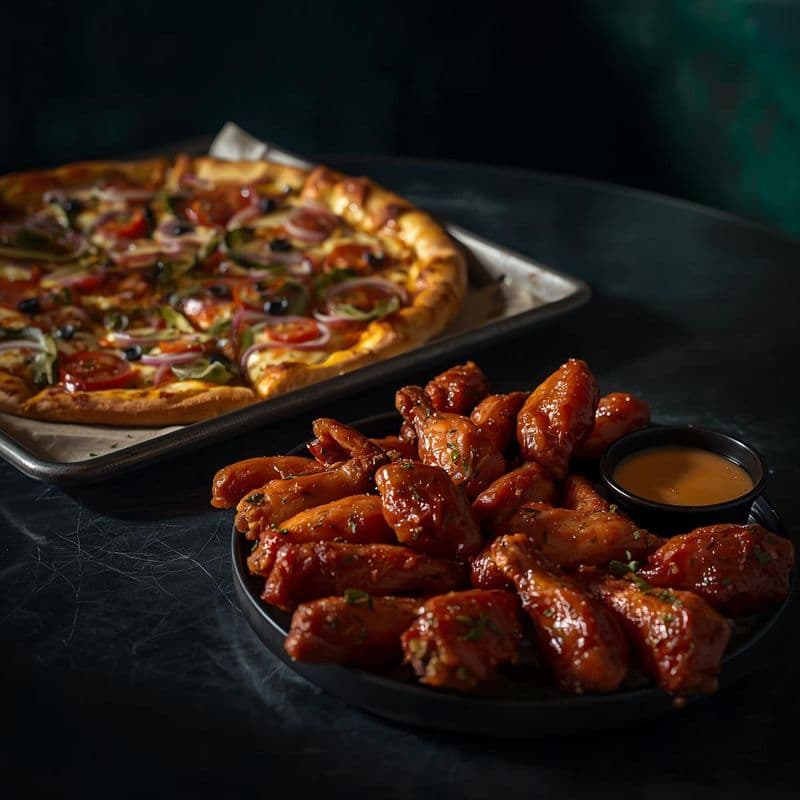2 Large Pizzas & 40 Wings Deal