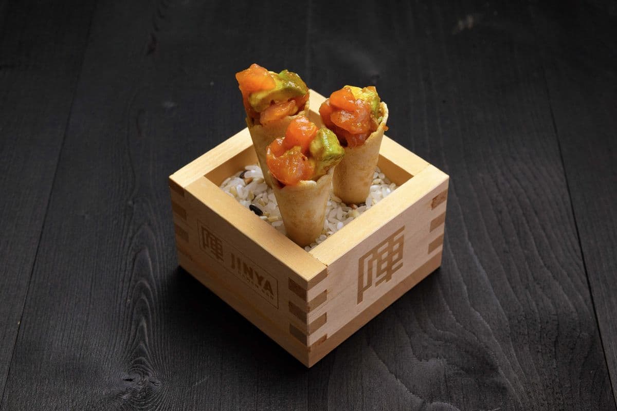 Spicy Tuna and Salmon Cones