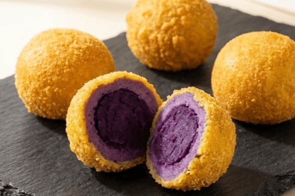 (4pcs)Deep fried Ube Bun