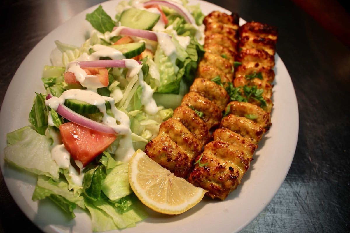 Naan and Kabob (Chicken Shami)