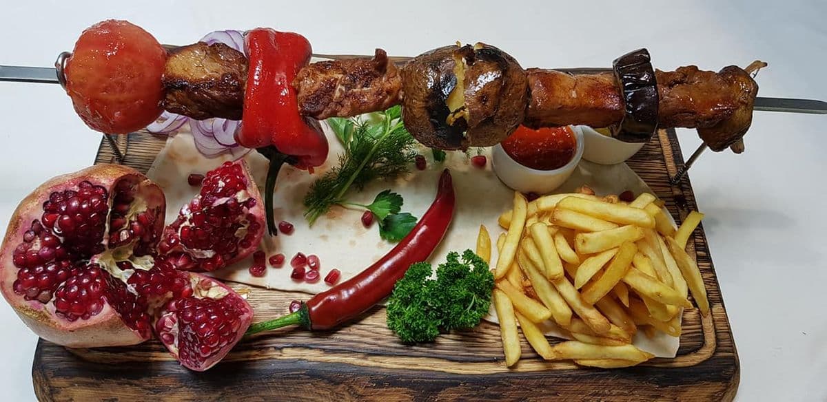 BBQ with Rice and Marinated Vegetables