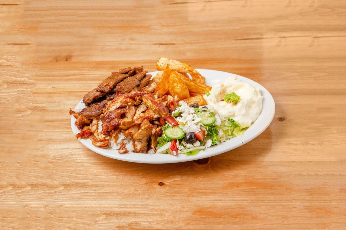11. Chicken and Donair Beef Shawarma Platter