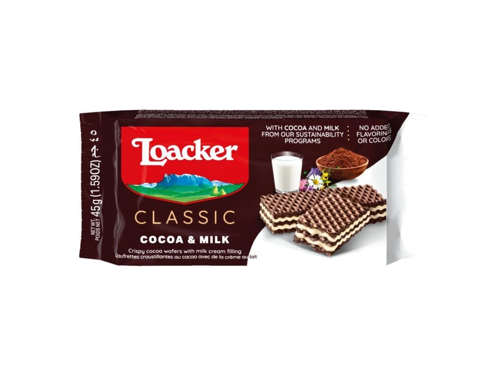 Loacker Wafer Cocoa & Milk 45g