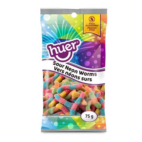 Huer Sour Neon Worms 75g