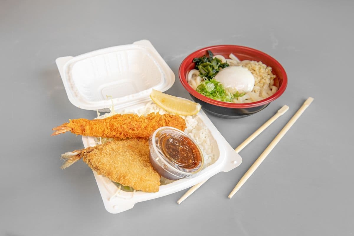 Aji Fry Bento and Udon
